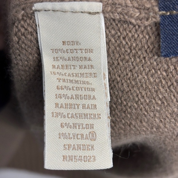 Banana Republic Luxury Blend V Neck Sweater Men's M Tan Cotton Angora Cashmere - Picture 4 of 7